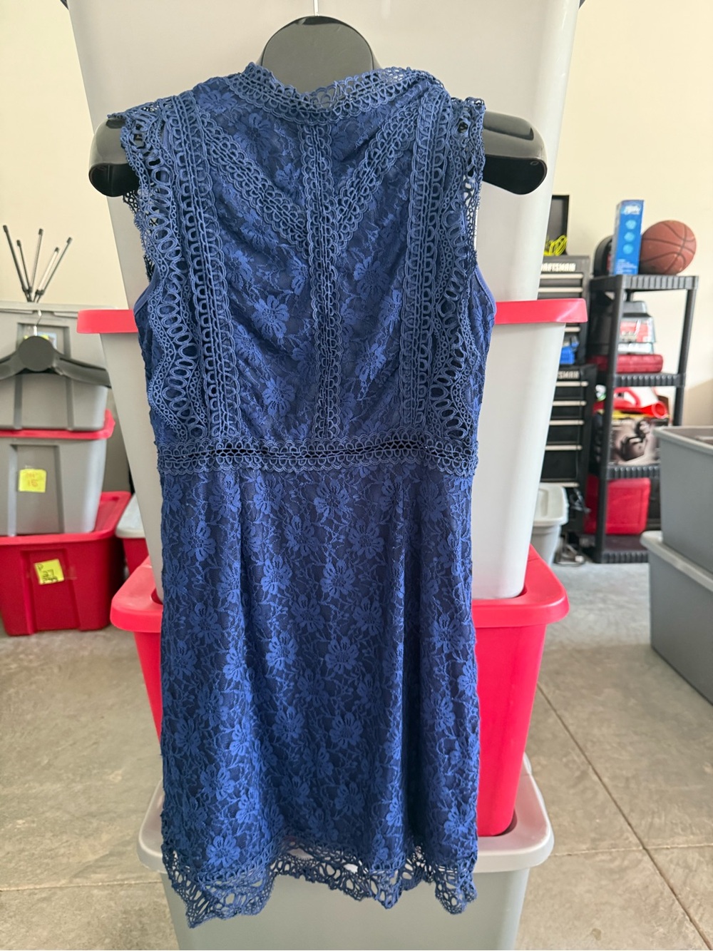 Sleeveless Navy Lace Fit & Flare Dress p12